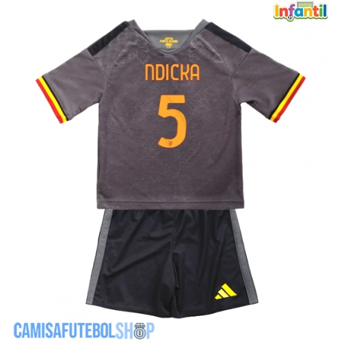 Camisa de time de futebol AS Roma Evan Ndicka #5 Replicas 3º Equipamento Infantil 2026-27 Manga Curta (+ Calças curtas)
